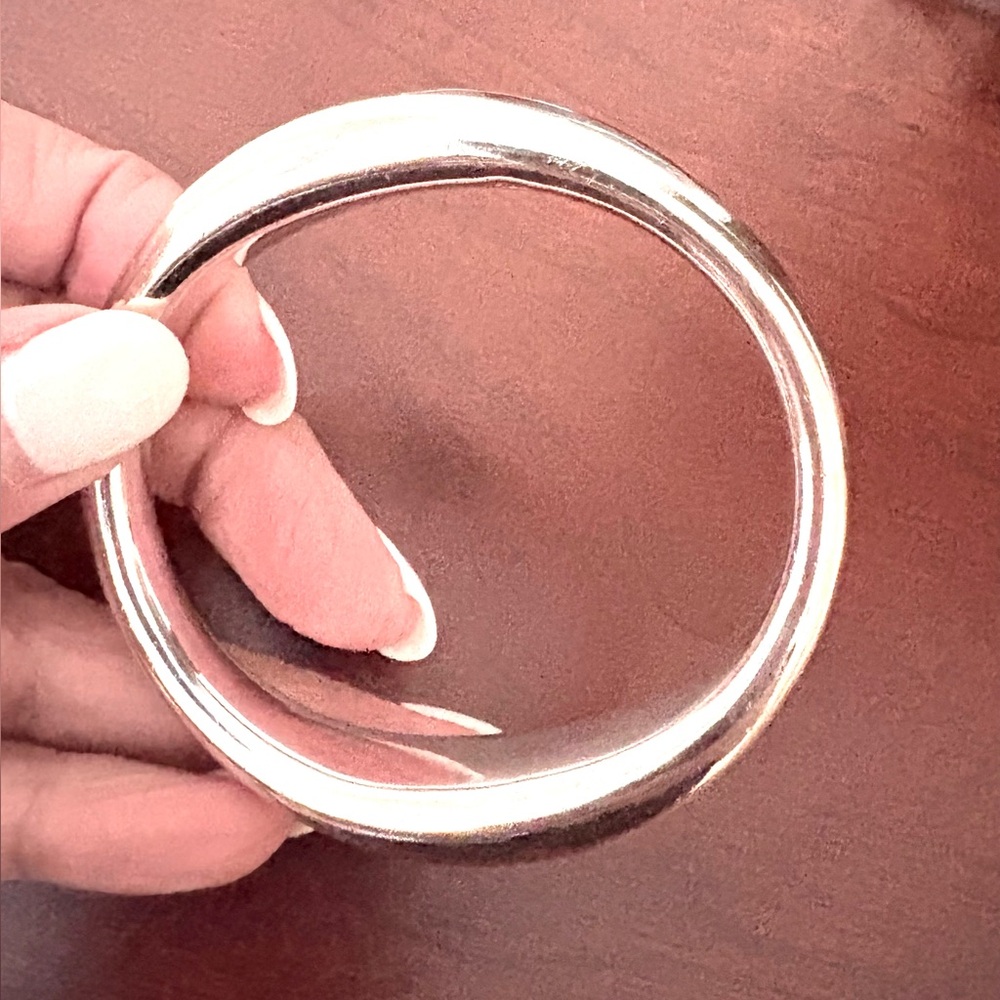Solid Vintage Sterling Silver Bangle. - image 2
